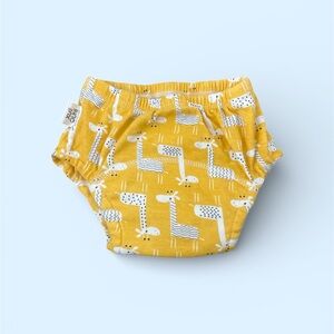 Giraffe Print Diaper Cover / Training Pants in Yellow, 7 pairs included